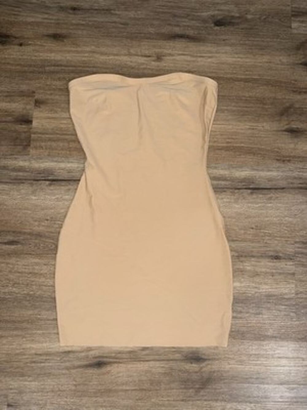 ASSETS by Spanx Womens Large Strapless Shaping Slip Dress Beige Nude Nudewear
